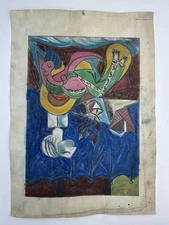 Pablo Picasso COA Art Painting Original Drawing Vintage Paper Signed