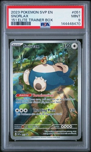 2023 POKEMON SVP EN-SV BLACK STAR PROMO 151 ELITE TRAINER BOX #051 SNORLAX PSA 9