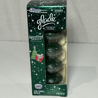 Glade Scented Oil Candles Sparkling Spruce Sealed Packages Discontinued