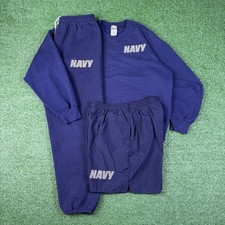 Vintage 90s US Navy Sweatsuit Set Sweatshirt Sweatpants Military Training Medium