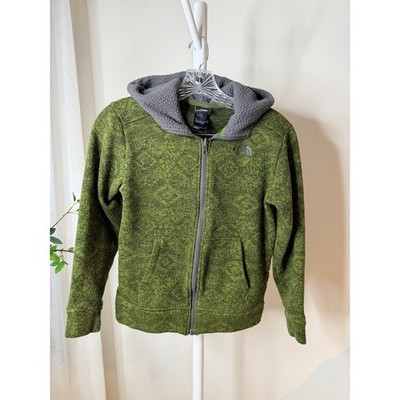 The North Face Boys Green Gordon Lyons FullZip Hoodie Sweater Fleece SizeM 10/12