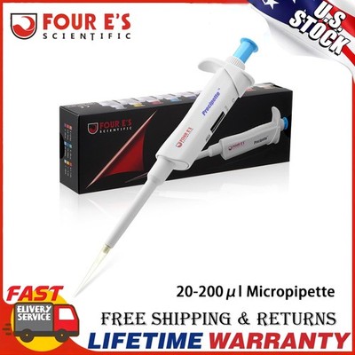 20-200μl Single Channel Pipettor Adjustable Micropipette Lab Manual Pipettor New