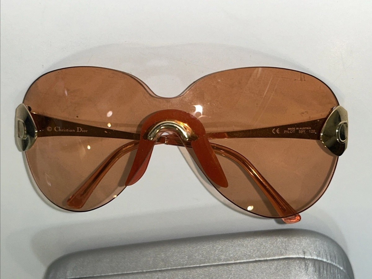 Christian Dior John Galliano Peach Gold Pilot 594 120 Sunglasses