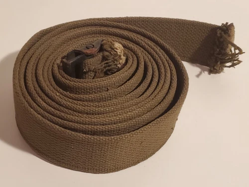 VINTAGE US ARMY MILITARY UNIFORM WORLD WAR 2 WWII VERY LONG WEB BELT WITH BUCKLE