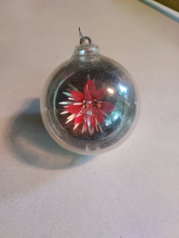 Vintage Jewel Brite Ornament Dioramas Poinsettias