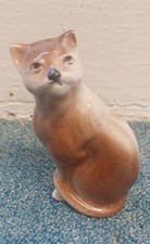 Vintage Ceramic Cat Ornament Kitsch Retro Mid Century Style  Collectable Feline