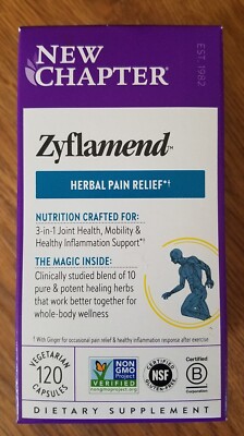 New Chapter Zyflamend Herbal Pain Relief - 120 Caps Authentic Exp.6/26 Free Ship