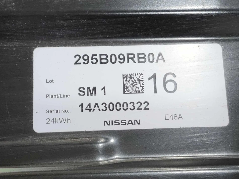 Nissan Leaf 2015 conjunto de batería de iones de litio 24 kWh 48 k OEM 295B09RB0A Foto 4 de 4