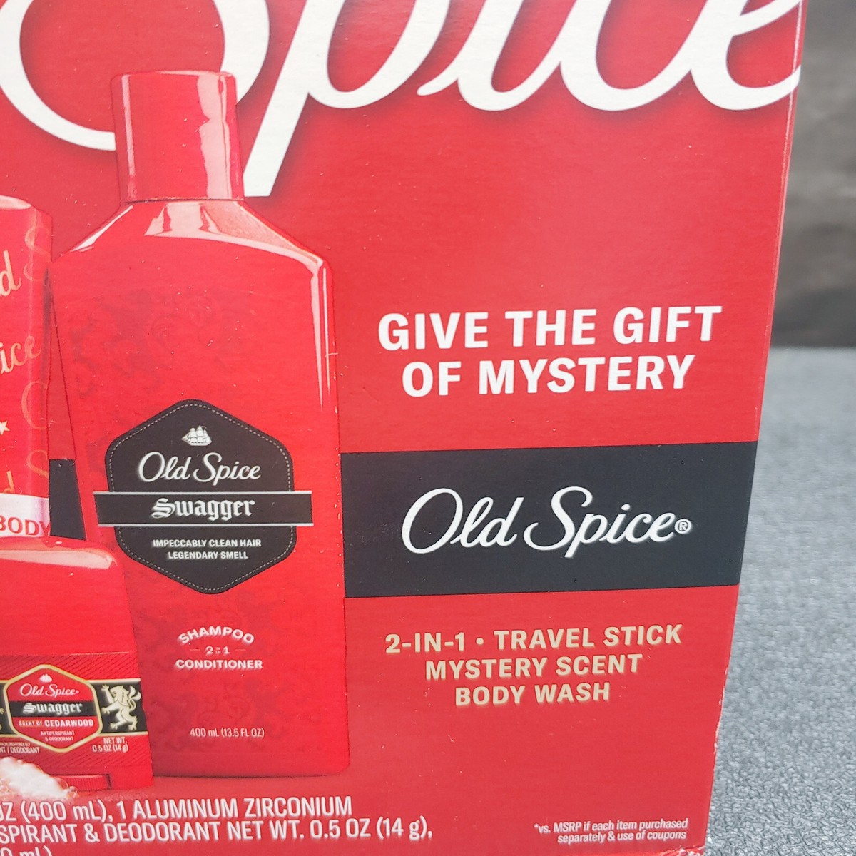 Old Spice 3 Pc Gift Set With Shampoo, Deodorant & A Mystery In