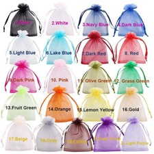 100Pcs 5"x7" Sheer Organza Gift Bag Drawstring Jewelry Candy Pouches Party Favor