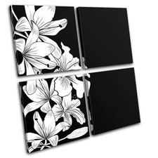 Retro Vintage Pattern Abstract MULTI CANVAS WALL ART Picture Print VA