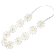 Baby Girls Lace Daisy Flower Headband Soft Hair Bands Yellow
