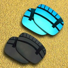 2 Pairs Lenses Replacement for-Oakley Holbrook OO9102 Polarized-Black Ice Blue