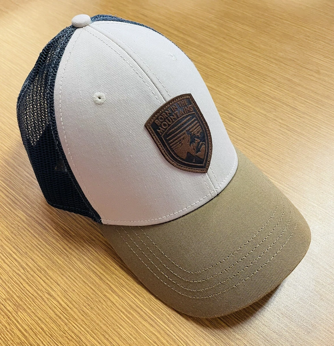 Kuhl Hat Cream Navy Mountain Logo Snapback Hiking Hat Adjustable Ball Cap
