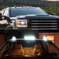 For Chevy Gmc 2500 2500 3500 3x Smoked White Led Cab Roof Running Light Lamp New
