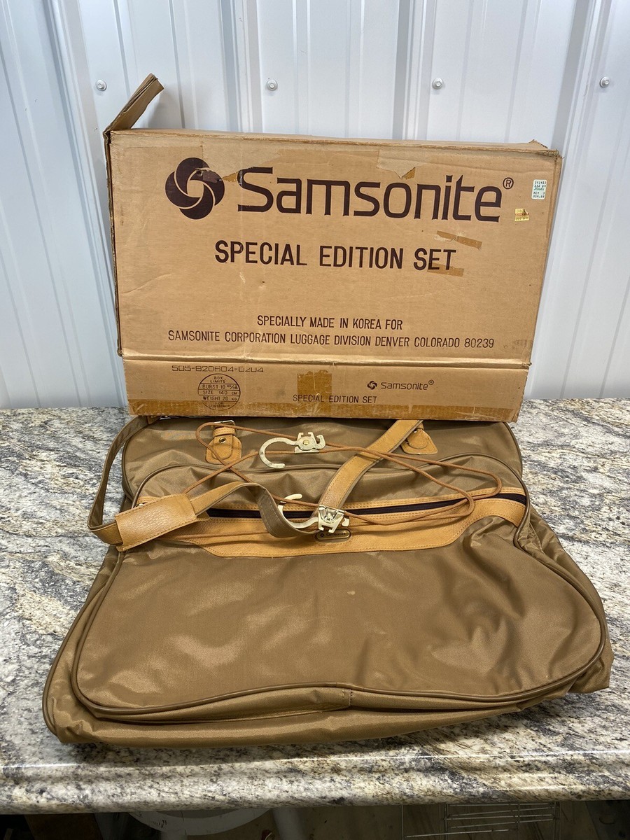 Vintage Samsonite Garment Bag w/ Hangers and Hook Original Box
