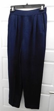 St John Collection Navy Blue Santana Pleated Front Pants USA 4