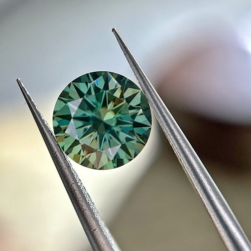 3.0~15mm Cyan Blue Round Excellent Loose Moissanite Stone With GRA Certificate - Picture 2 of 7