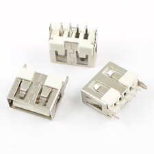 5Pcs USB 2.0 Type A Female 4 Pin DIP PCB Connector 180 Degree DIY