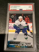 2022-23 UD SERIES 2 NILS AMAN PSA 9 YOUNG GUNS RC ROOKIE #454 Vancouver Canucks