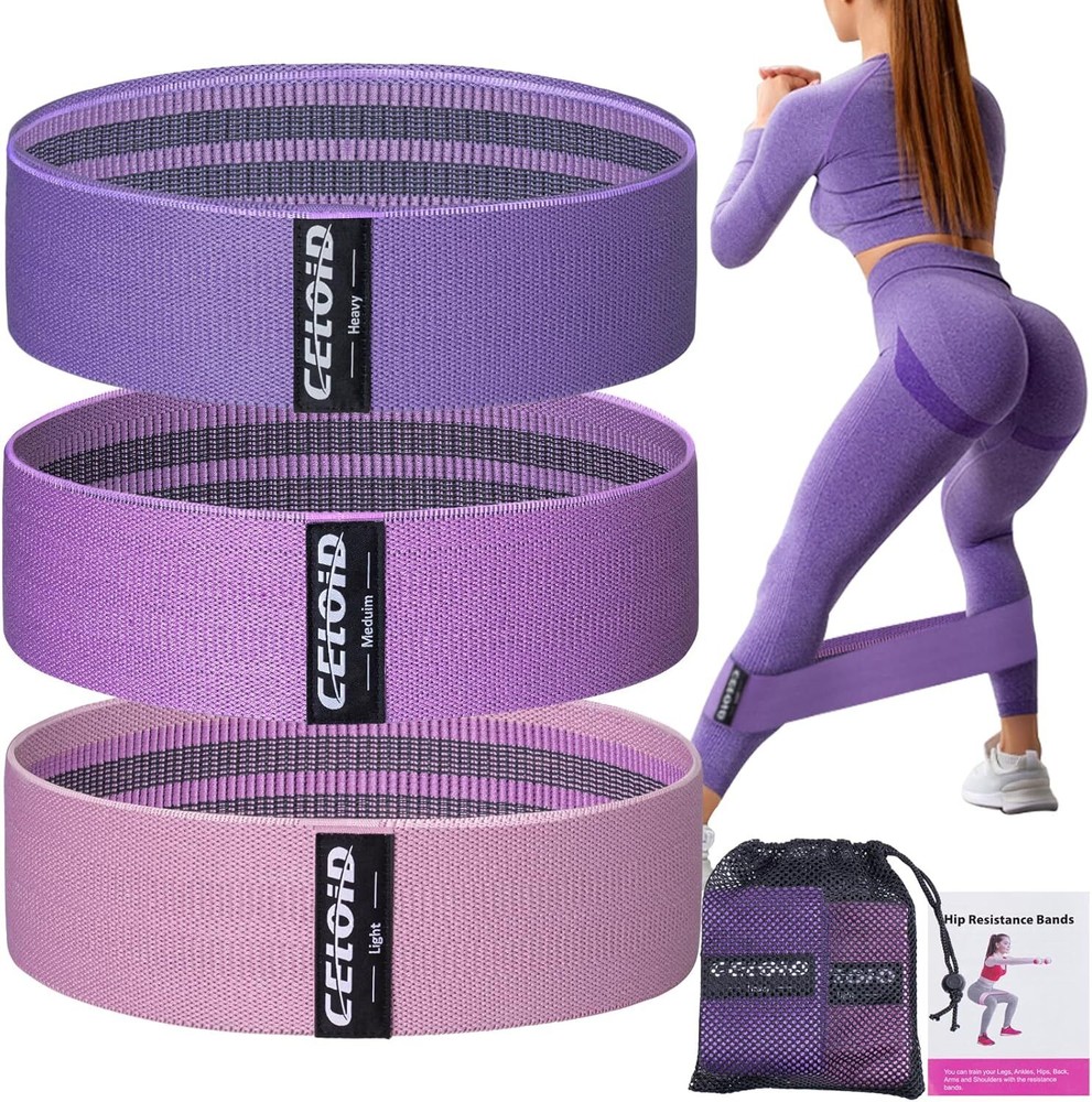 Resistance Bands Set, Exercise with Dark Purple,Purple,Light Purple