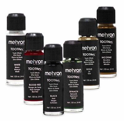 Mehron Tooth FX Color Paint Theater Black,Gold,White Costume Zombie Teeth Makeup
