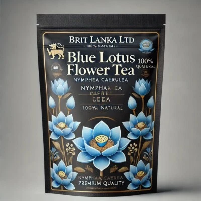 BRIT LANKA 🌸 Organic Blue Lotus Whole Flower Herbal Tea 🌿 | Nymphaea Caerulea | UK Stock