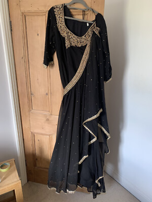 Asiatisch Pakistanisch Indisch Outfit Hochzeit Brautjungfern Schwer Kameez Kleid Größe 16