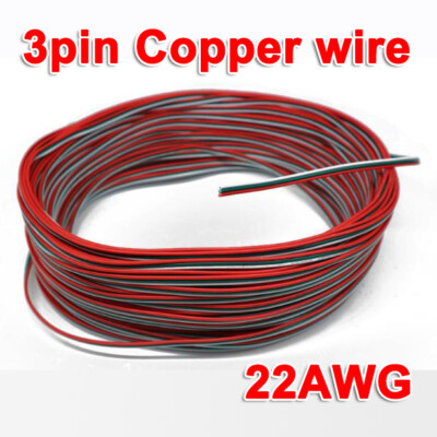 3Pin Extension Copper Wire Connector Cable For WS2812B WS2811 LED Strip Lights