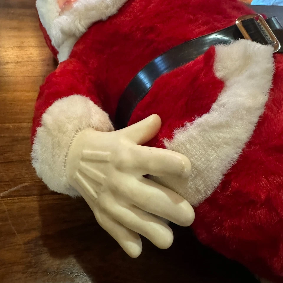 Vintage Santa Claus Rubber Face Christmas Plush Large Stuffed 26" Smiling - Image 3 of 4