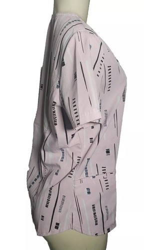 Elle Womens Pink Scrubs Top Pullover Workwear Medical Fashion Pockets Small - Picture 3 of 7
