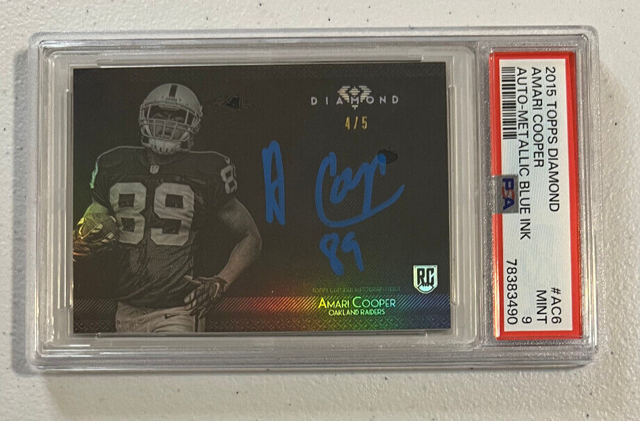 Amari Cooper Topps Diamond Autograph #AC6 Metallic Blue Ink