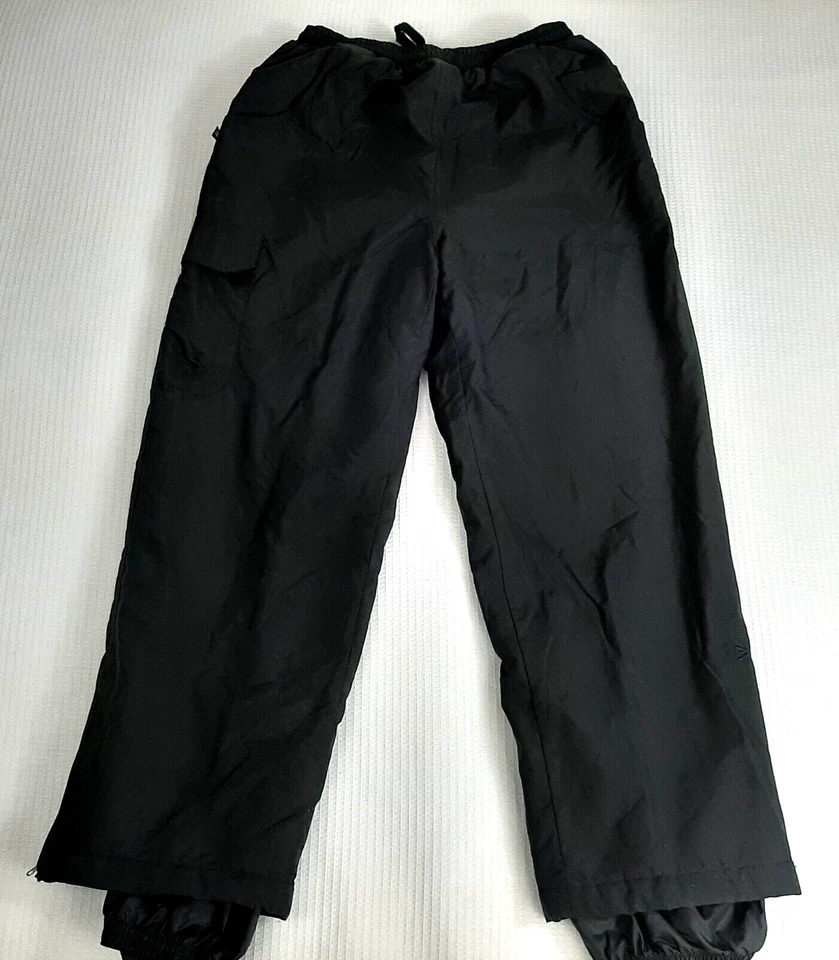 Pantalones de esquí de nieve White Sierra cargo talla L grande 10 - 12 ins 26 forrados de lana negros Foto 2 de 4