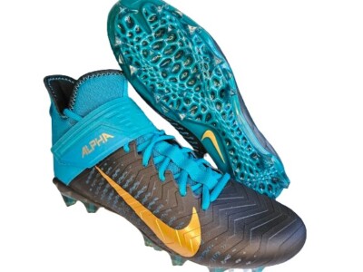 Nike Alpha Menace Pro 2 Mid Football Cleats Teal Gold Black BV3945-403 Men\'s 13 s-l400.jpg main image 3