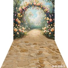 10'x20'CP Arch Flowers Garden Scenic Microfiber Fabric background backdrop SD261