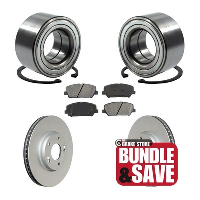 Front Wheel Bearing Coated Brake Rotor & Pads Kit For 2013-2015 Hyundai Veloster