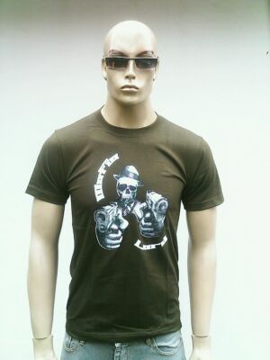 MAFIA LORD GUN VIP GANGSTA SKULL Club Star T-Shirt g M