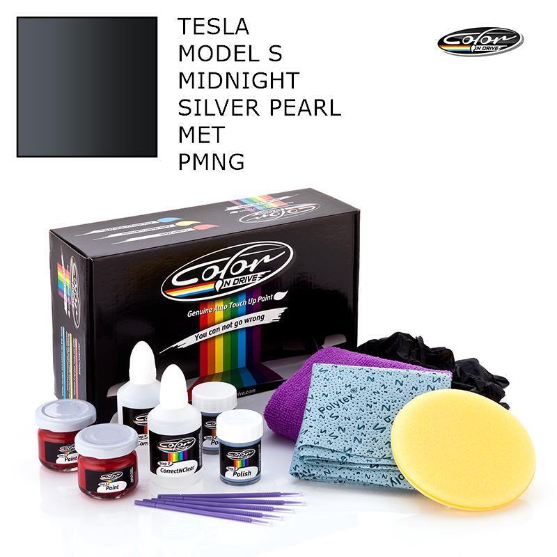 Color N Drive Touch Up Paint for  Tesla  Midnight Silver Pearl Met PMNG 