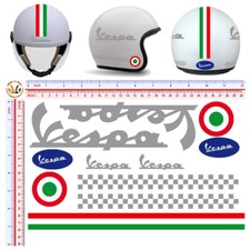 Vespa adesivi casco argento italia flag sticker silver helmet cropped 11 pz.