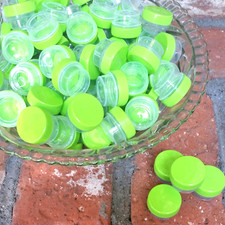 50 JARS Lime Green CAPS Container Geocache DecoJars USA 1 tsp 1/4oz .25oz 3301