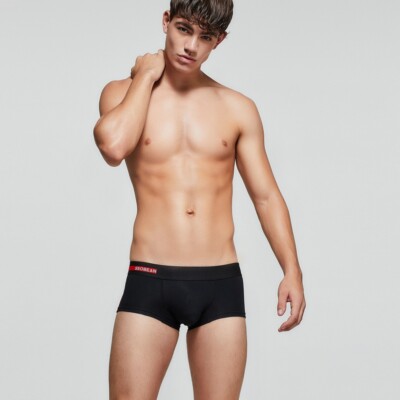 Seobean Men Solid Color Comfort Shorts Cotton Underwear Low Rise Boxer Briefs