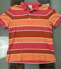 Lacoste Polo Shirt Mens Small Short Sleeve Casual Button Croc Logo. Stripes H