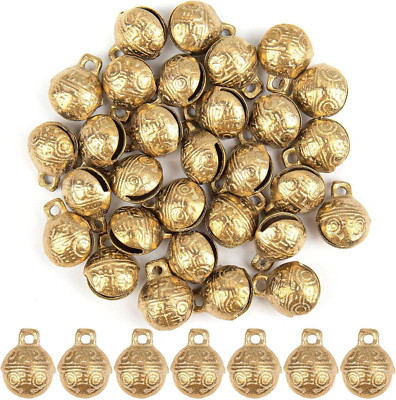 , 30 Pack 17Mm Vintage Tibetan Brass Bells Mini Jingle Bell for Craft Wind Chime