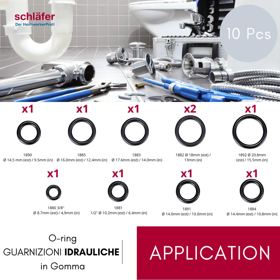 Assortimento O ring Guarnizioni idrauliche Varie misure 3/8"-1/2" D. 8.7-20.8 mm - Immagine 2 di 4