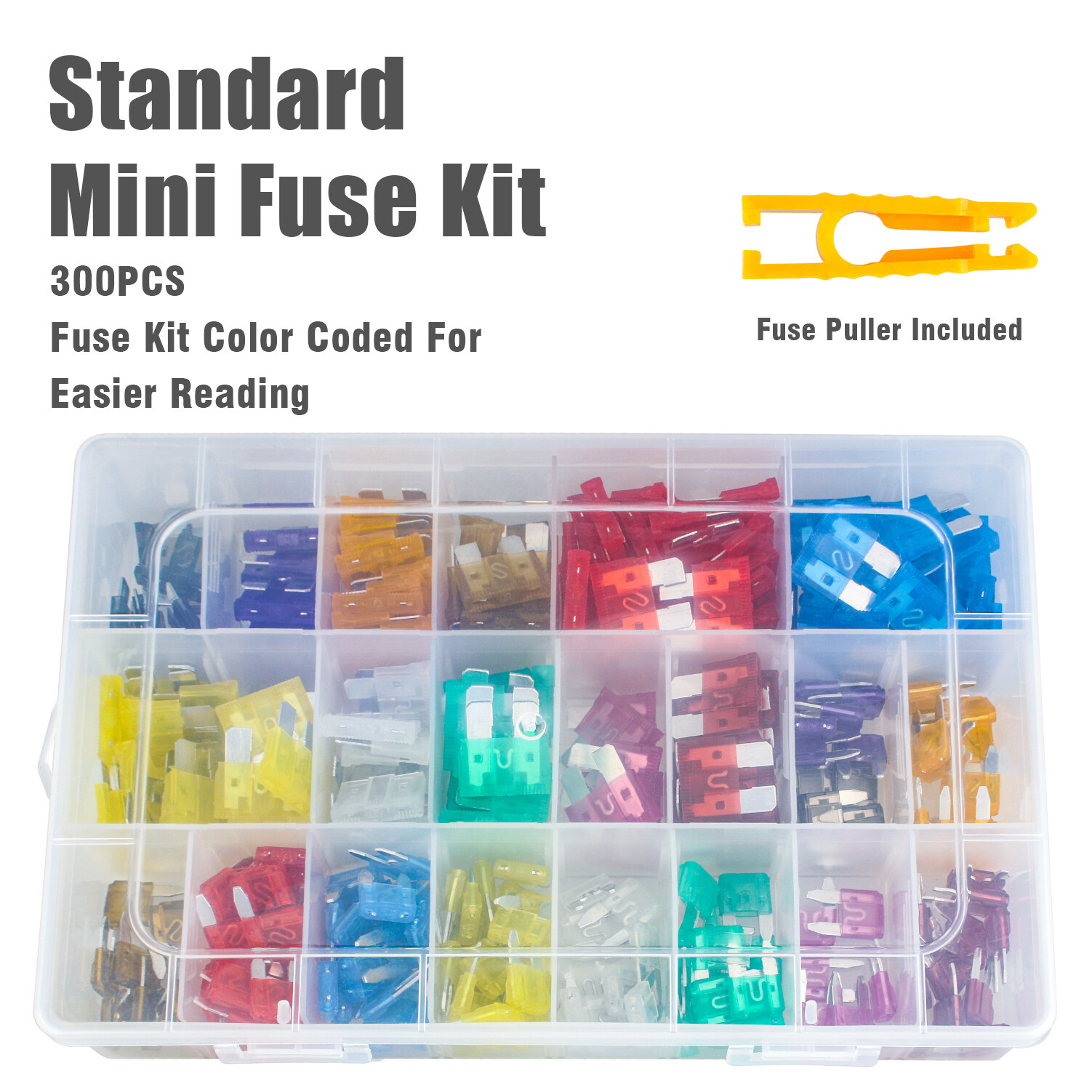 300pcs Car Automotive Medium Standard Fuses Auto Blade Fuse Assortment