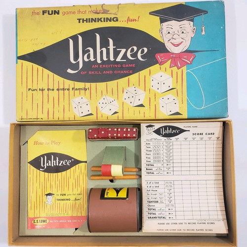 Vintage Yahtzee Dice Game Complete ©1961 ES Lowe Co Game That Makes Thinking Fun - Picture 3 of 3