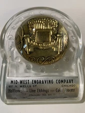 Vintage Original Mid-West Engraving Chicago Salesman Sample Auto Oil Gas Graphic