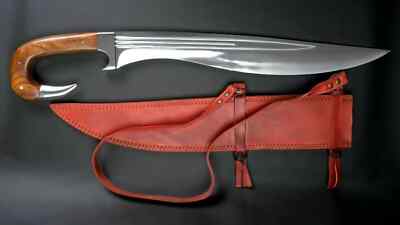 26'' CUSTOM HANDMADE D2 STEEL KOPIS SWORD VIKING SWORD WITH LEATHER SHEATH
