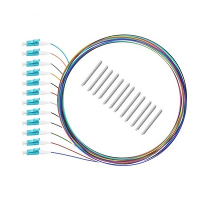 12 Strand Multi-Mode LC OM3 Fiber Optic Pigtails for Fusion Splicing. Include...