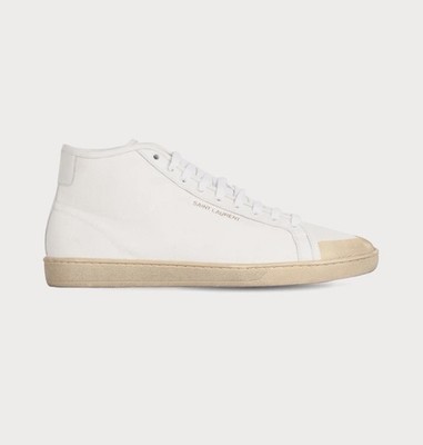 Saint Laurent SL39 White Leather High Tops Sneakers size US 6 Made in Italy $825